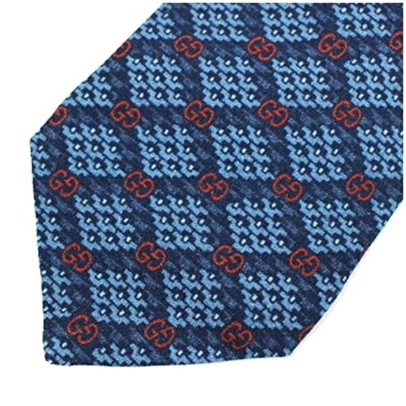 Gucci Rayon Necktie, Unused, GG Pattern, GUCCI 633992, Men's, Slim Fit